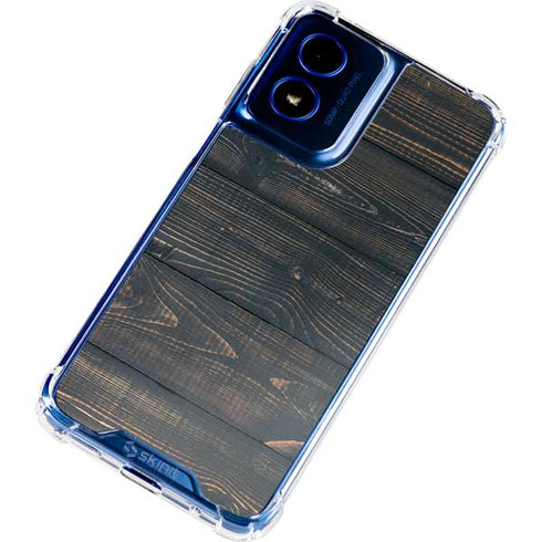 Black Painted Wood Moto G Play 4G (2024) Clear Case