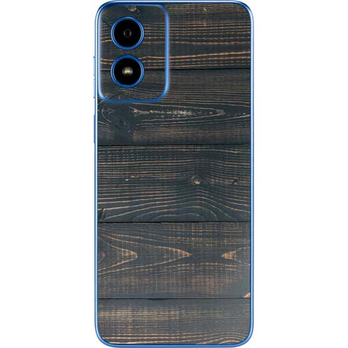 Black Painted Wood Moto G Play 4G (2024) Skin