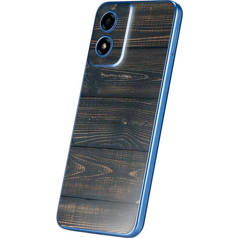 Black Painted Wood Moto G Play 4G (2024) Skin