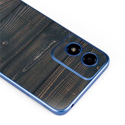 Black Painted Wood Moto G Play 4G (2024) Skin