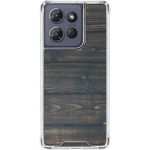 Black Painted Wood Moto G Play 5G (2025) Clear Case