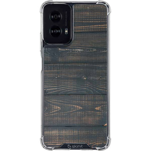 Black Painted Wood Moto G Power 5G (2024) Clear Case