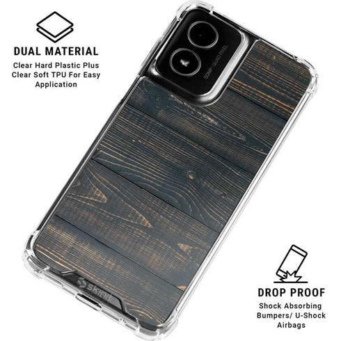 Black Painted Wood Moto G Power 5G (2024) Clear Case