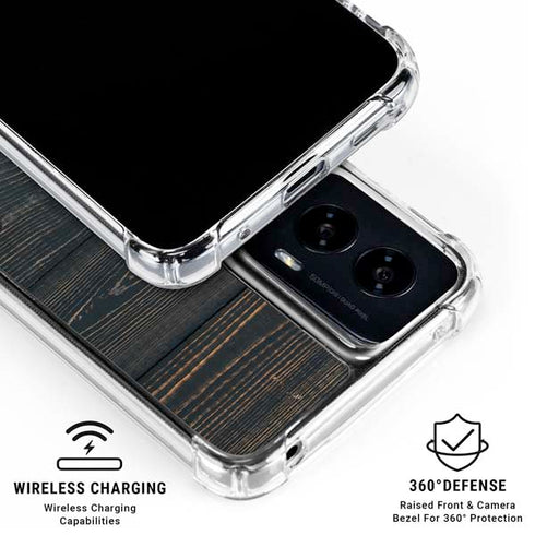 Black Painted Wood Moto G Power 5G (2024) Clear Case
