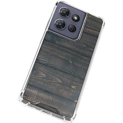 Black Painted Wood Moto G Power 5G (2025) Clear Case