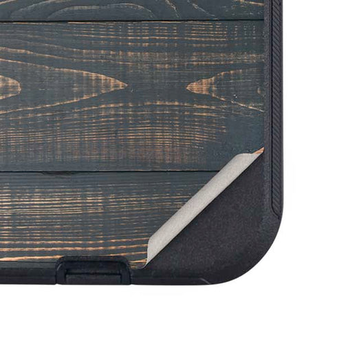 Black Painted Wood Otterbox Defender iPhone Skin