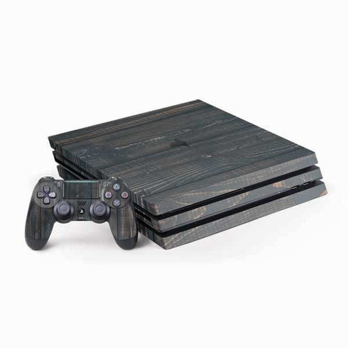 Black Painted Wood PlayStation PS4 Skins