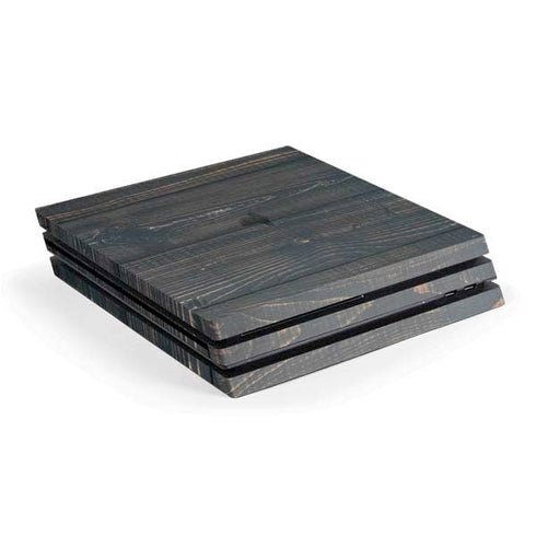Black Painted Wood PlayStation PS4 Skins