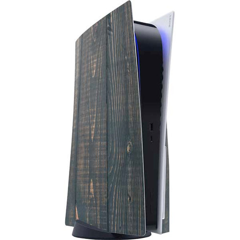 Black Painted Wood PlayStation PS5 Skins