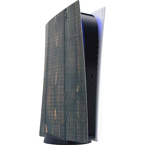 Black Painted Wood PlayStation PS5 Skins