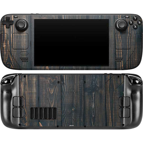 Black Painted Wood Steam Deck Handheld Gaming Computer OLED Skin