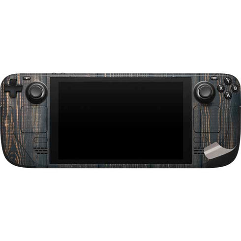 Black Painted Wood Steam Deck Handheld Gaming Computer Skin