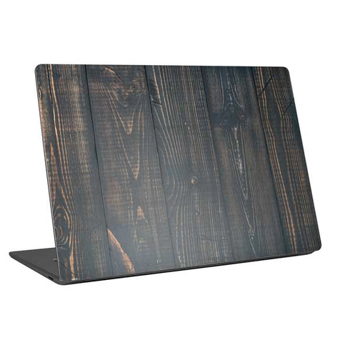 Black Painted Wood Laptop Skins