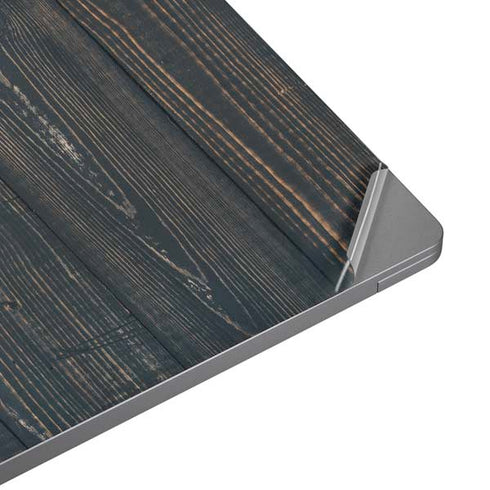 Black Painted Wood Laptop Skins