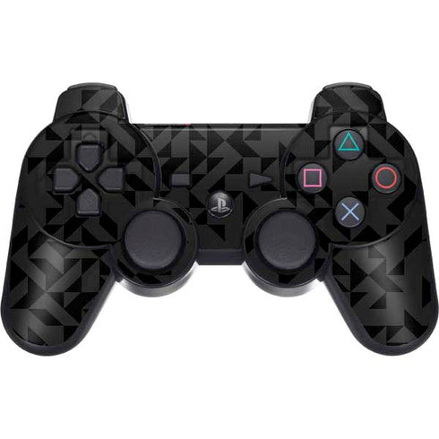 Black Geometric PS3 Dual Shock wireless controller Skin