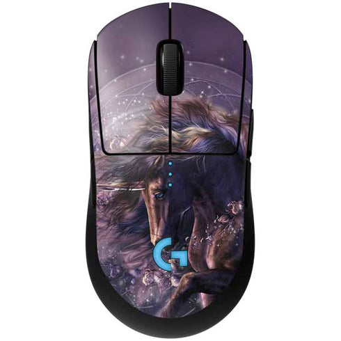 Black Rose Unicorn by Laurie Prindle G Pro Wireless Gaming Mouse Skin