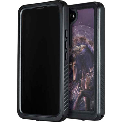Black Rose Unicorn by Laurie Prindle Galaxy S24 Plus Waterproof Case
