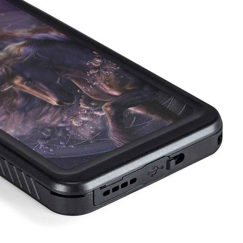 Black Rose Unicorn by Laurie Prindle Galaxy S24 Plus Waterproof Case