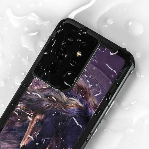 Black Rose Unicorn by Laurie Prindle Galaxy S24 Ultra Waterproof Case