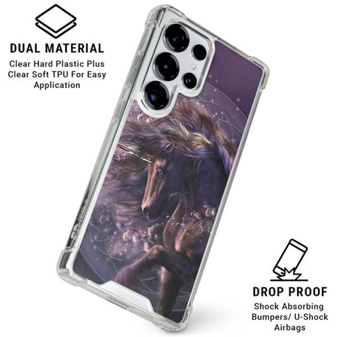 Black Rose Unicorn by Laurie Prindle Galaxy S25 Ultra Clear Case