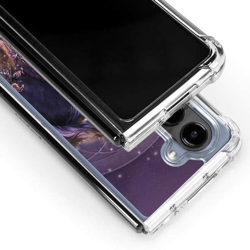 Black Rose Unicorn by Laurie Prindle Galaxy Z Fold5 5G Clear Case