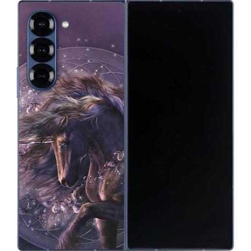 Black Rose Unicorn by Laurie Prindle Galaxy Z Fold6 Skin