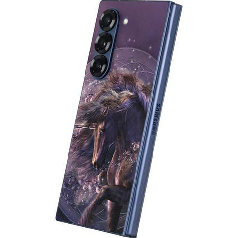 Black Rose Unicorn by Laurie Prindle Galaxy Z Fold6 Skin