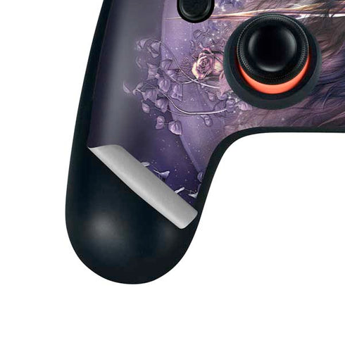 Black Rose Unicorn by Laurie Prindle Google Stadia Controller Skin