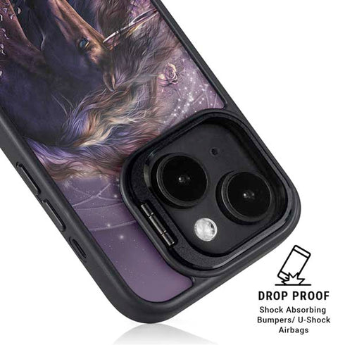 Black Rose Unicorn by Laurie Prindle iPhone 13 Kickstand Case