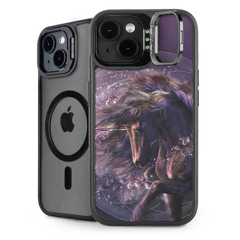 Black Rose Unicorn by Laurie Prindle iPhone 14 Kickstand Case
