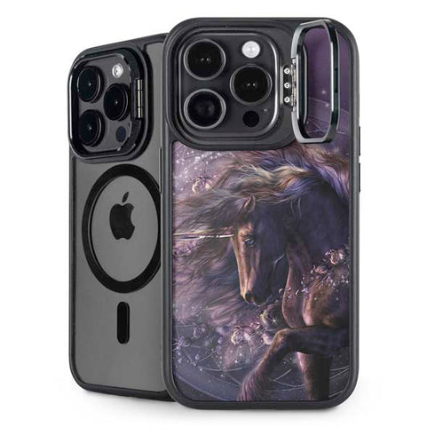 Black Rose Unicorn by Laurie Prindle iPhone 14 Pro Kickstand Case