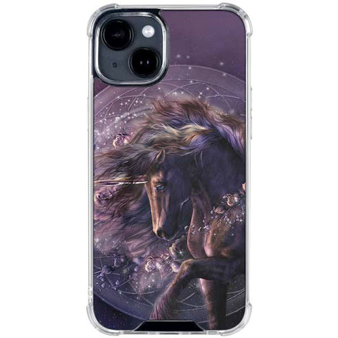 Black Rose Unicorn by Laurie Prindle iPhone 15 Clear Case