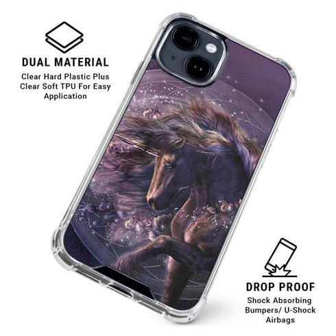 Black Rose Unicorn by Laurie Prindle iPhone 15 Clear Case