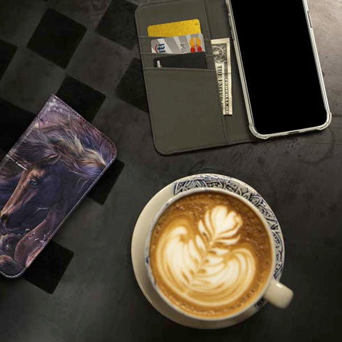 Black Rose Unicorn by Laurie Prindle iPhone 15 Plus Folio Case