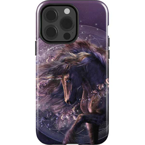 Black Rose Unicorn by Laurie Prindle iPhone 15 Pro Impact Case