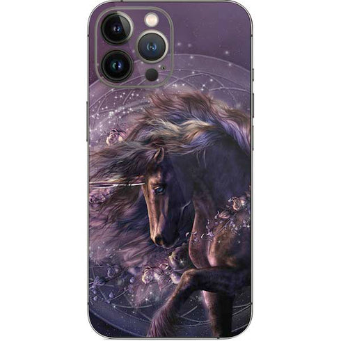 Black Rose Unicorn by Laurie Prindle iPhone 15 Pro Max Skin