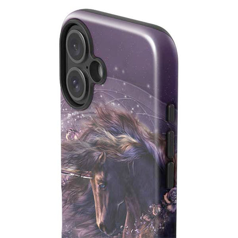 Black Rose Unicorn by Laurie Prindle iPhone 16 Plus Impact Case