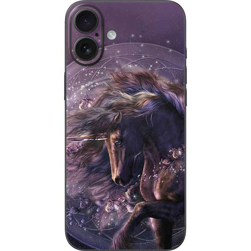 Black Rose Unicorn by Laurie Prindle iPhone 16 Plus Skin