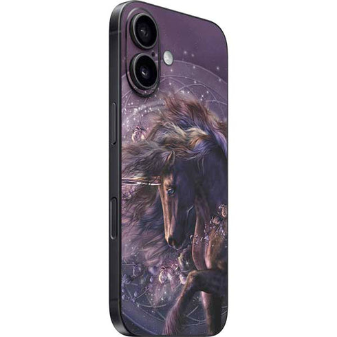 Black Rose Unicorn by Laurie Prindle iPhone 16 Plus Skin