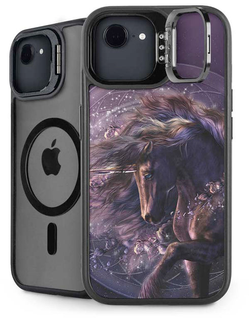 Black Rose Unicorn by Laurie Prindle iPhone 16e Kickstand Case
