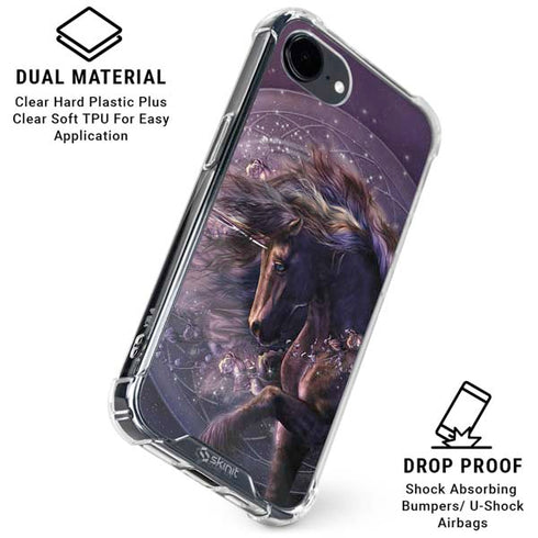 Black Rose Unicorn by Laurie Prindle iPhone 16e Clear Case