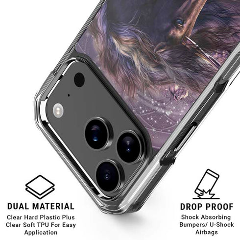 Black Rose Unicorn by Laurie Prindle iPhone 18 Pro Clear Case