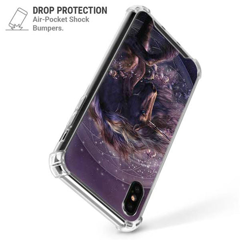 Black Rose Unicorn by Laurie Prindle iPhone X/XS Clear Case