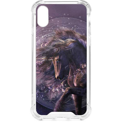 Black Rose Unicorn by Laurie Prindle iPhone XS Clear Case