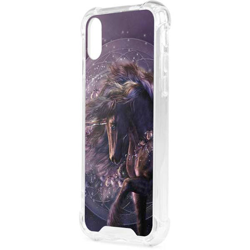 Black Rose Unicorn by Laurie Prindle iPhone XS Clear Case