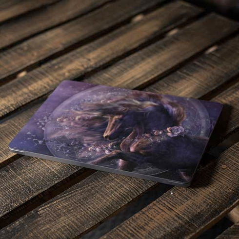 Black Rose Unicorn by Laurie Prindle Apple MacBook Air Skin