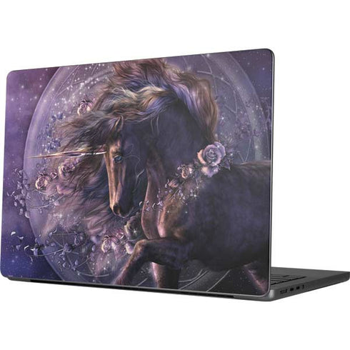 Black Rose Unicorn by Laurie Prindle Apple MacBook Pro 14-inch Skin