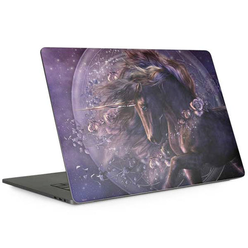 Black Rose Unicorn by Laurie Prindle MacBook Skins