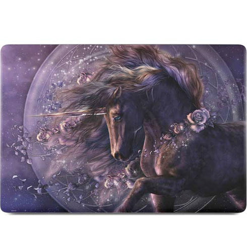 Black Rose Unicorn by Laurie Prindle MacBook Skins