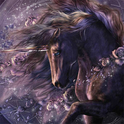 Black Rose Unicorn by Laurie Prindle MacBook Skins